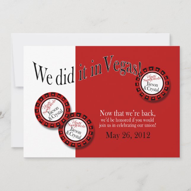 Convite Recepção de Las Vegas PERGUNTE-ME 2 ponha o nosso  (Frente)