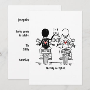 Convite Recepção de Noite de Casamento de Motoqueiro