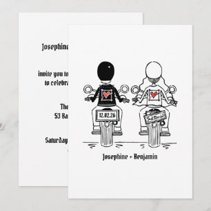 Convite Recepção de Noite de Casamento de Motoqueiro