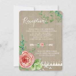 Convite Recepção de Piquenique BOHO Respiração de Bebê Ros