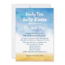 Recepção de Pó-Casamento em Aquarela com Pegadas n