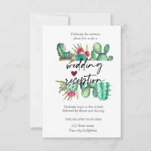 Convite Recepção de Pontos de Cactus em Aquarela
