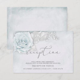 Convite Recepção de Rosas Azuis e Brancas Brilhantes