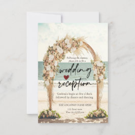 Convite Recepção de Rosas Chic Arbor de Casamento de Praia