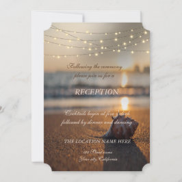 Convite Recepção de Seashell Sunset de Casamento de Praia