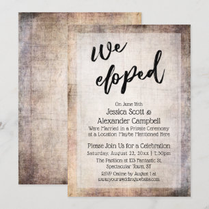 Convite Recepção de Tipografia Fugimos Grão de Madeira Rús