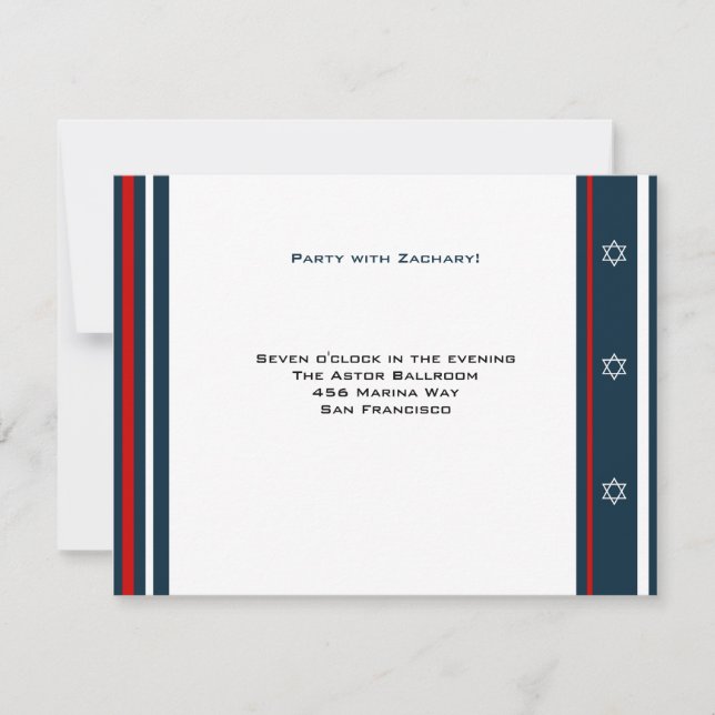 Convite Recepção do Bar de basebol Mitzvah (Frente)