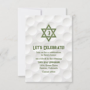 Convite Recepção do Bar Mitzvah com Tema de Golfe