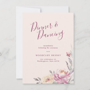 Convite Recepção floral de aquarelas românticas