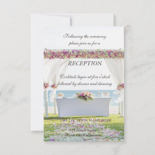 Convite Recepção Floral de Casamento na Praia