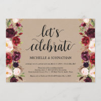 Recepção Floral de Elopemento Kraft Invites