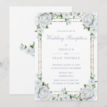Recepção Floral de Rosas Chiques e Borda Prateada