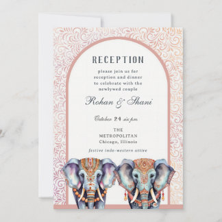 Convite Recepção Floral do Elefante de Casamento Indiano