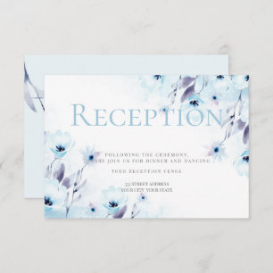Convite Recepção   Flores de Anêmonas Azuis do Céu Azul