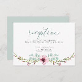 Convite RECEPÇÃO | Flores e Folhagem de Anêmonas Rosa