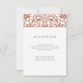 Convite Recepção Glam Faux Dourado Brilho Damask