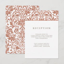 Convite Recepção Glam Faux Dourado Brilho Damask