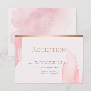 Convite Recepção  Lavagem de Aquarela Rosa