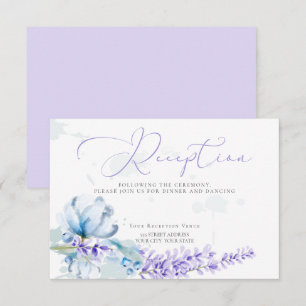 Convite RECEPÇÃO Lavanda de aquarela — Azul-Dusty