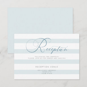 Convite Recepção - Mal Há Listras Azuis Claras