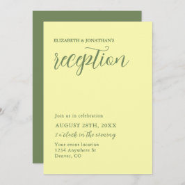 Convite Recepção Minimalista Amarelo e Sage
