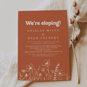 Convite Recepção Minimalista de Elopement com Flores Silve