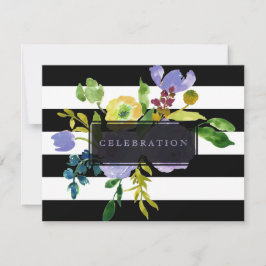 Convite Recepção mitzvah/DIYstripes/floral PixDezines