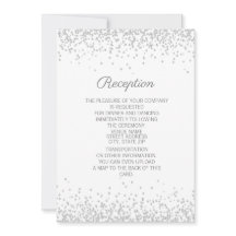 Recepção Moderna de Glitter de Prata Branca Elegan