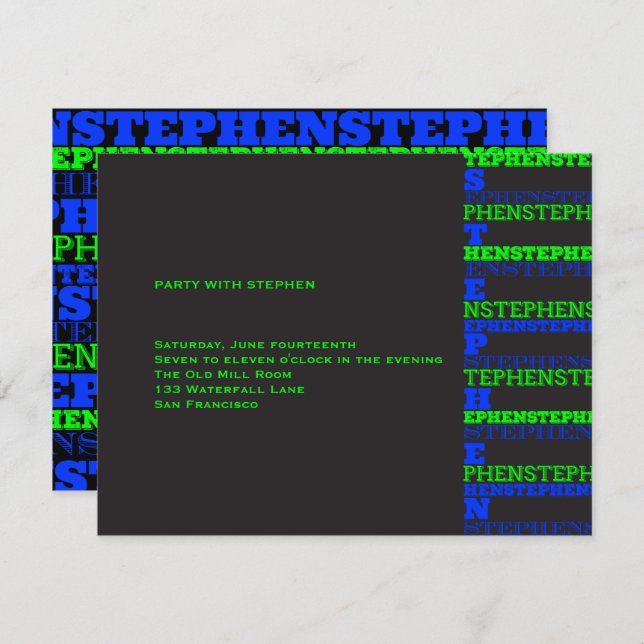 Convite Recepção moderna legal Stephen de Mitzvah do bar (Frente/Verso)