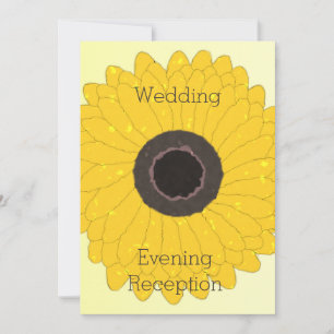 Convite Recepção Noite de Casamento Amarelo Girassol