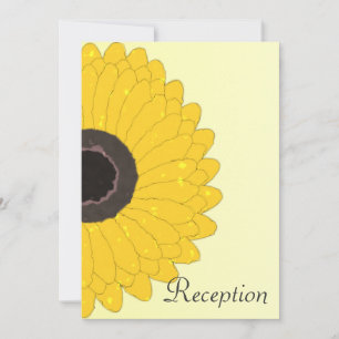 Convite Recepção Noturna de Casamento Amarelo Girassol