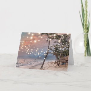 Convite Recepção Noturna de Casamento Tropical Vintage na 