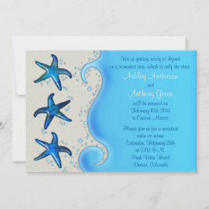 Convite Recepção Pós-Casamento Paua Shell Starfish Apenas 