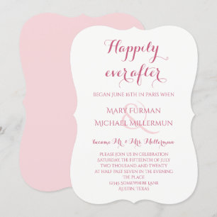 Convite Recepção Pós-Casamento Rosa e Bege