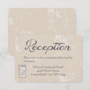 Convite Recepção Pote de Pedra Corações Casamento Country