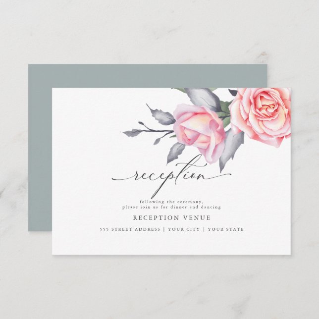 Convite Recepção Rústica Rosa Rosa Rosa Escamuflada (Frente/Verso)