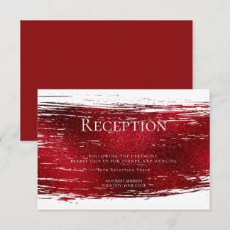 Convite Recepção | Traço De Pincel Vermelho De Crimson Neg
