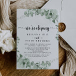 Convite Recepção Verde Clássica do Elopemento Eucalyptus<br><div class="desc">Este clássico cartão verde de recepção de elopemento de eucalipto é perfeito para um partido russo de elopemento poste. A design apresenta lindas folhas verdes de eucalipto com aquarela. As placas RSVP são vendidas separadamente.</div>