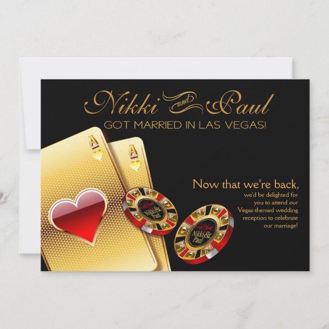 Convite Recepção VIP de Las Vegas | preto (Frente)