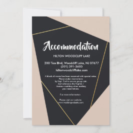 Convite Receptáculo de geometria preto-rosa e dourado