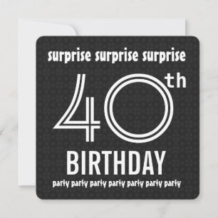 Convite Reciclado Branco aniversário de 40 anos de SURPRE