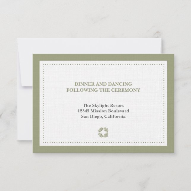 Convite Recinto de recepção de casamento com borda pontilh (Frente)