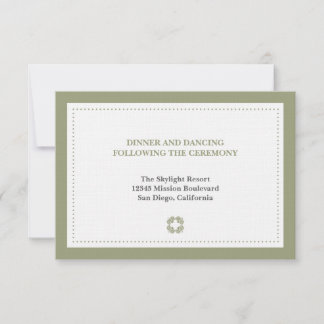 Convite Recinto de recepção de casamento com borda pontilh