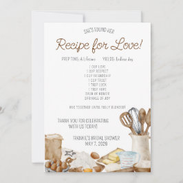 Convite Recipe for Love Bridal Shower Favor Cards
