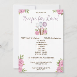 Convite Recipe for Love Bridal Shower Favor Cards