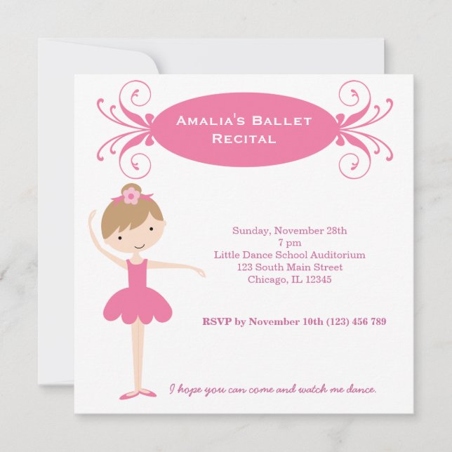 Convite Recital de Ballet (Frente)