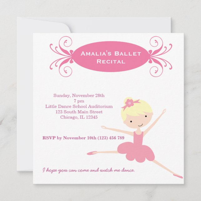 Convite Recital de Ballet (Frente)