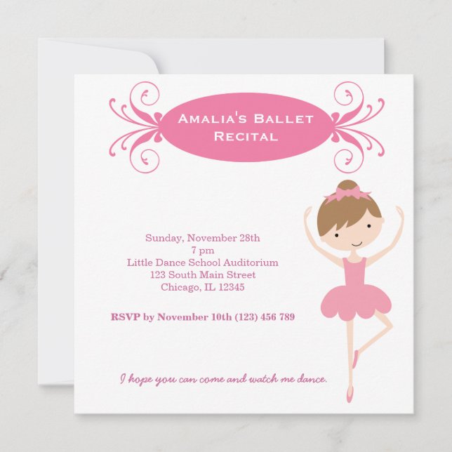 Convite Recital de Ballet (Frente)