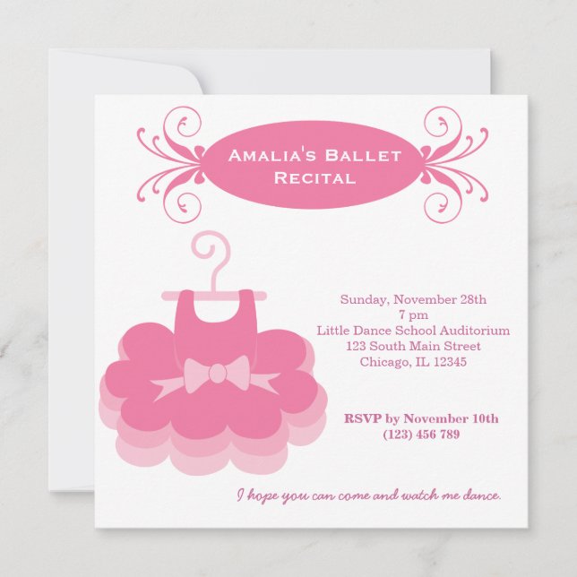 Convite Recital de Ballet (Frente)