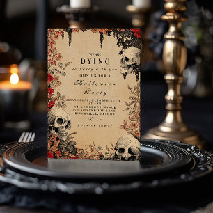 Convite Recolha de Rosas e crânios de Crimson